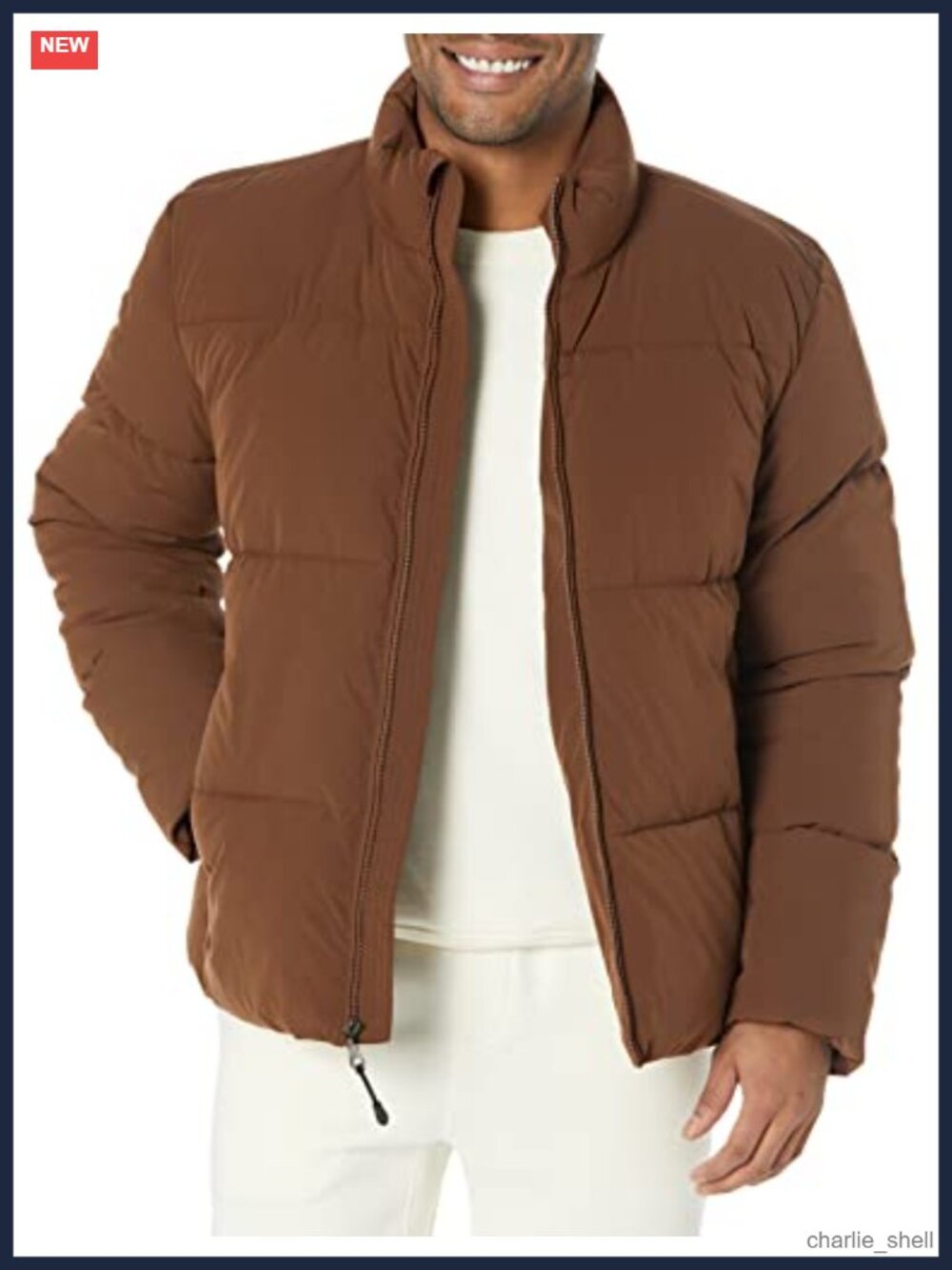 Mock Neck Heavyweight Puffer Coat Relaxed Fit Warm Winter Jacket